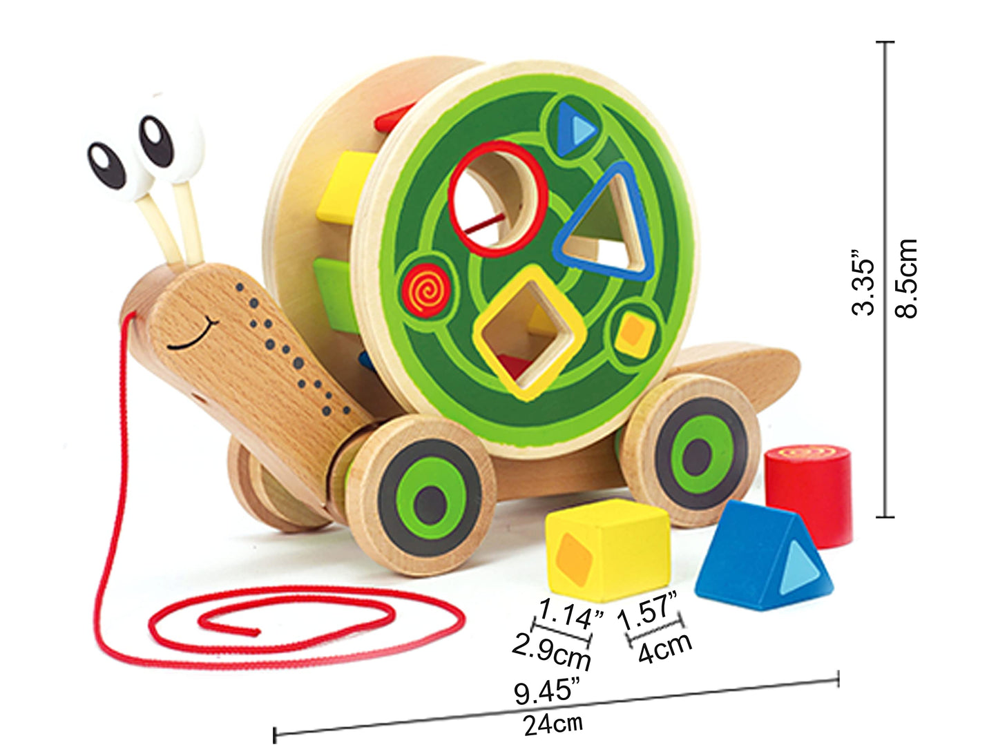 Award Winning Hape Walk-A-Long Snail Toddler Wooden Pull Toy
